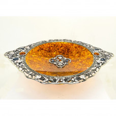 Конфетница "Васильки" из янтаря