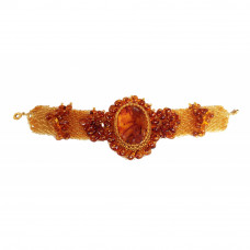 Крупный браслет из балтийского янтаря и бисера