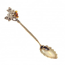 Ложка к чайной коробочке "Виноград" с янтарем
