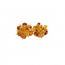 Небольшие серьги из натурального янтаря