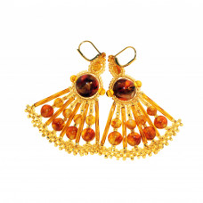 Необычные серьги из балтийского янтаря и бисера