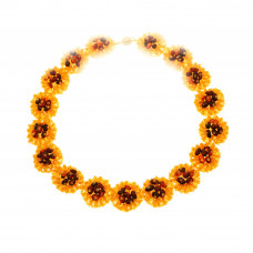 Ожерелье из балтийского янтаря и бисера