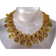 Ожерелье из натурального янтаря с бисером