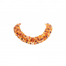Ожерелье из натурального янтаря с бисером