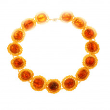 Ожерелье из натурального янтаря с бисером