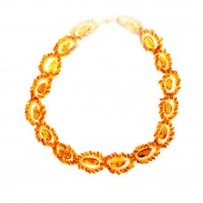 Ожерелье из натурального янтаря с бисером
