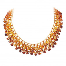 Ожерелье из природного янтаря с бисером