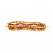 Плетеный браслет из балтийского янтаря и бисера Плетеный браслет из балтийского янтаря и бисера
