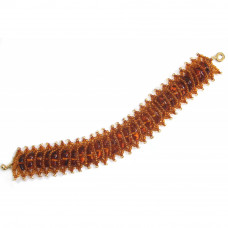 Плетеный браслет из бисера и балтийского янтаря