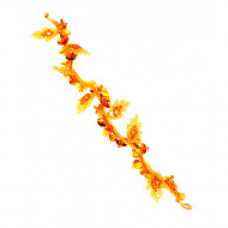 Плетеный браслет из бисера и балтийского янтаря