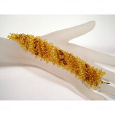 Плетеный браслет из натурального янтаря, бисера