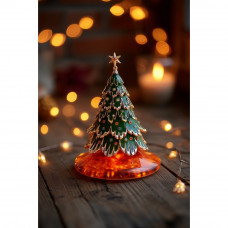 Роскошная настольная ель с эмалью и кристаллами Swarovski | Amber Palace