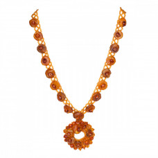 Роскошное колье из натурального янтаря коньячного цвета Роскошное колье из натурального янтаря коньячного цвета