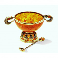 салатница "Креветки" из янтаря с ложкой