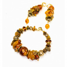 Серьги-гроздья из балтийского янтаря и бисера Серьги-гроздья из балтийского янтаря и бисера