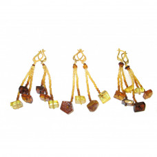 Серьги из балтийского, натурального янтаря и бисера Серьги из балтийского, натурального янтаря и бисера