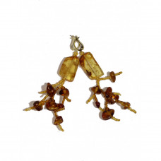 Серьги из балтийского янтаря и бисера