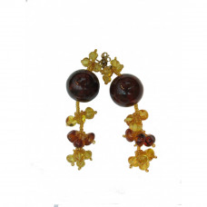 Серьги из балтийского янтаря и бисера