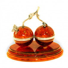 Шкатулка-cувенир "Вишенки" из янтаря