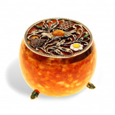 Шкатулка "Малиновка" из янтаря