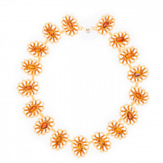 Стильное ожерелье из янтаря с бисером