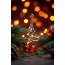 Сувенир "Новогодняя ель" из янтаря