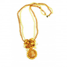 Светлое колье из натурального балтийского янтаря