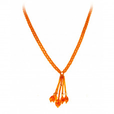 Удлиненное колье из натурального янтаря с бисером Удлиненное колье из натурального янтаря с бисером