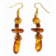 Удлиненные серьги из балтийского янтаря
