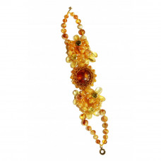 Великолепный браслет из натурального балтийского янтаря и бисера Великолепный браслет из натурального балтийского янтаря и бисера