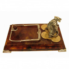 Визитница настольная "Магнат" из янтаря