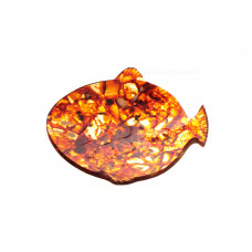 Янтарная тарелка Рыбка