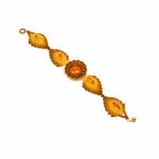 Янтарный браслет с бисером