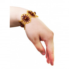 Янтарный браслет с бисером