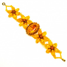 Янтарный браслет с бисером