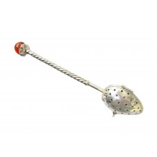 Серебряная ложка для заваривания чая с янтарем HD8-ChaiZ