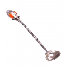 Ложка (серебро) "Креветка" с янтарем HD8-14/L-krvt