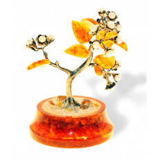 Сувенир "Цветущая сакура" из янтаря prlTR