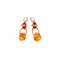 Серьги из балтийского янтаря и бисера 40794