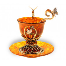Чашка кофейная "Екатерина" из янтаря 8303/L
