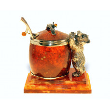 Сувенир "Медовый медведь" из янтаря medv.10