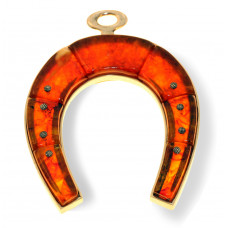 Сувенир "Подкова на счастье" из янтаря pd-12