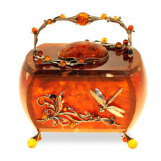 Шкатулка "Лето" из янтаря stl-7