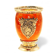 Стакан "Лев" из янтаря stn/lev