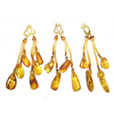 Яркие серьги из балтийского янтаря и бисера 40065-1;40065-2;40065-3